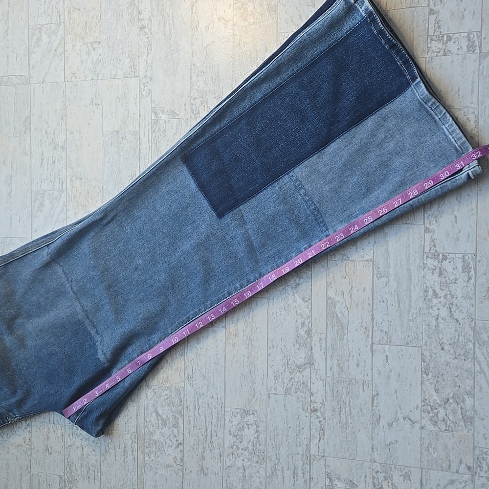 NWT Lane Bryant Patchwork Flare Jeans Size 22 Denim - Picture 10 of 13